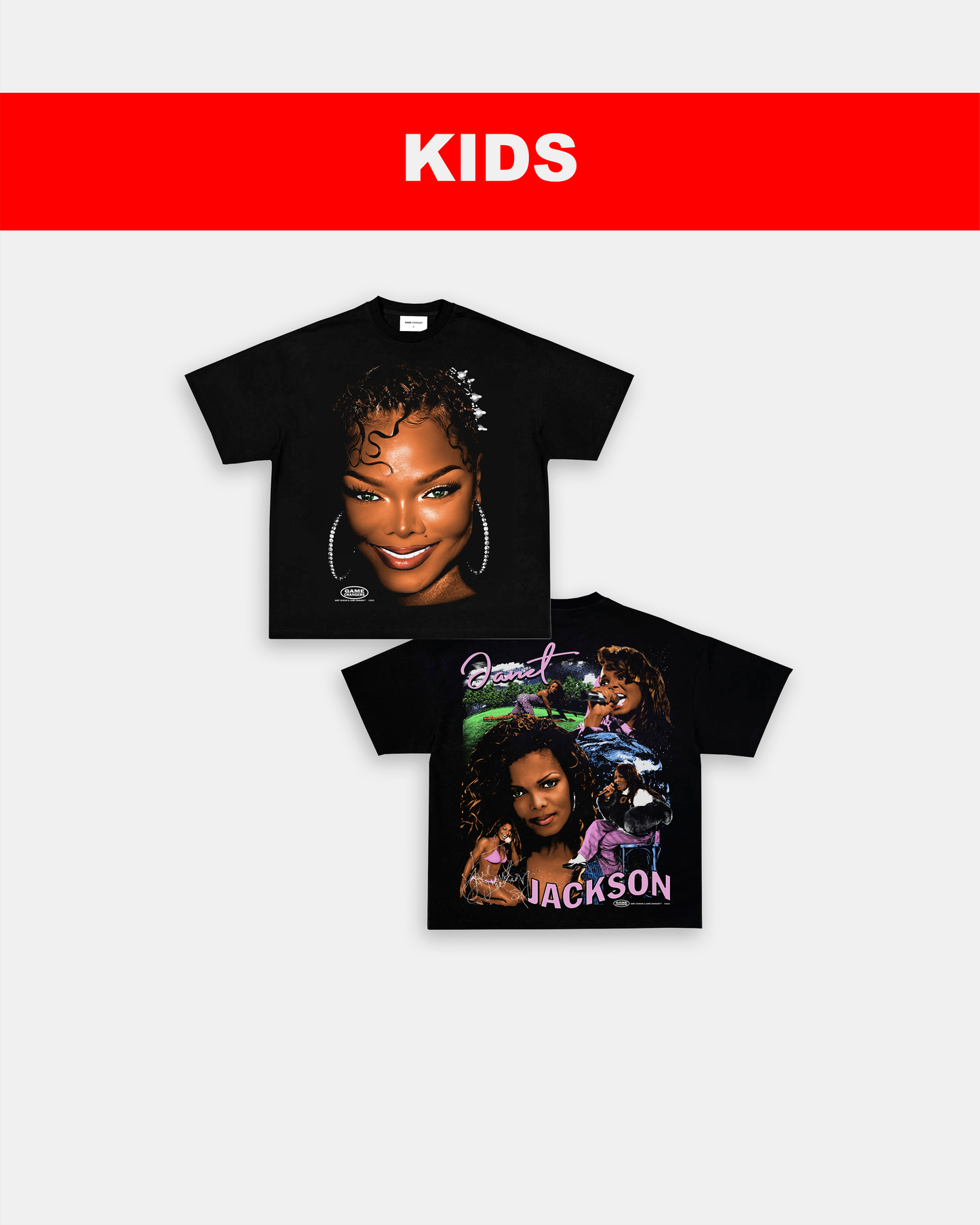 BIG FACE JANET JACKSON - KIDS TEE - [DS]