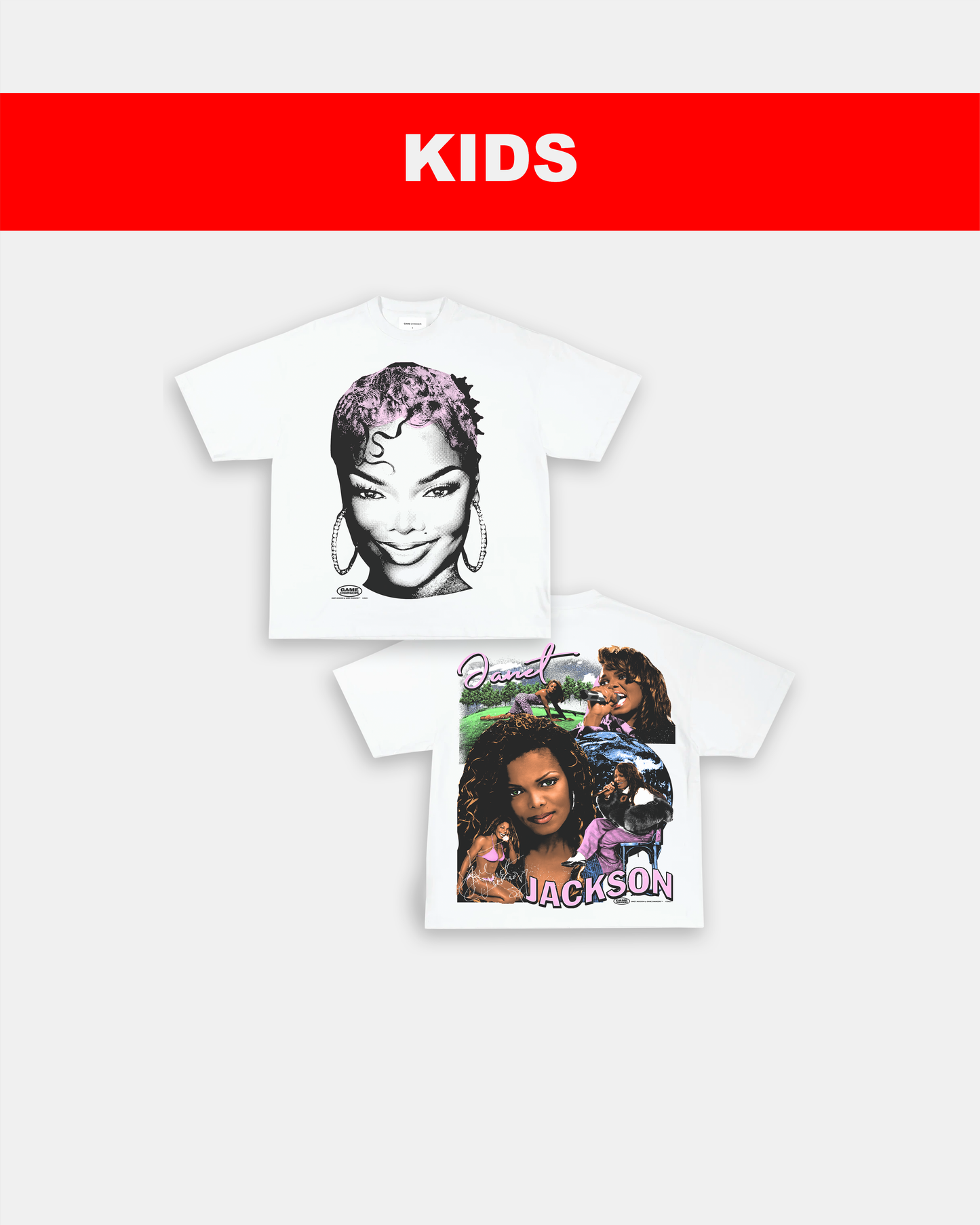 BIG FACE JANET JACKSON - KIDS TEE - [DS]