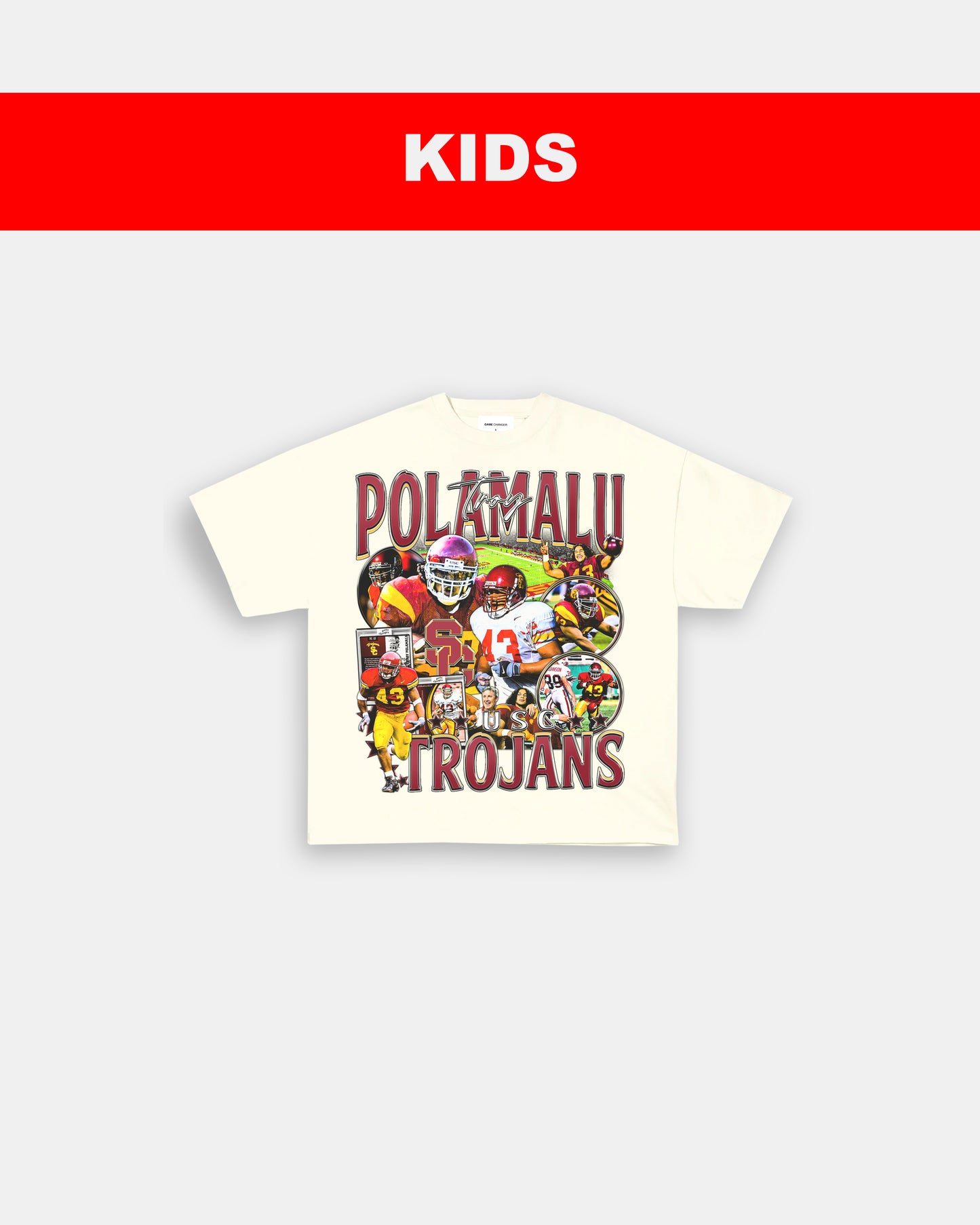 TROY POLAMALU - USC- KIDS TEE