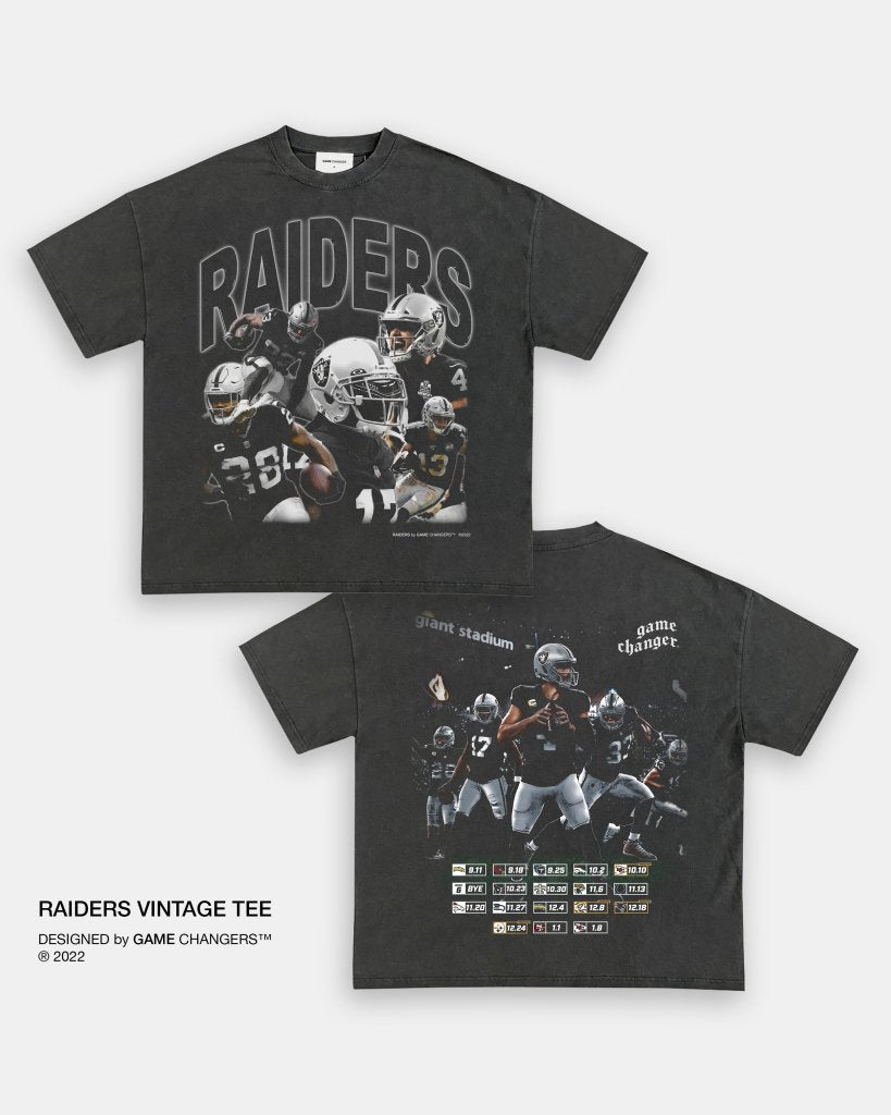 RAIDERS VINTAGE TEE (CUSTOM ORDER WITH BACK) - [DS] - VIP - GAME CHANGERS TEE